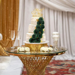 wedding cake on table